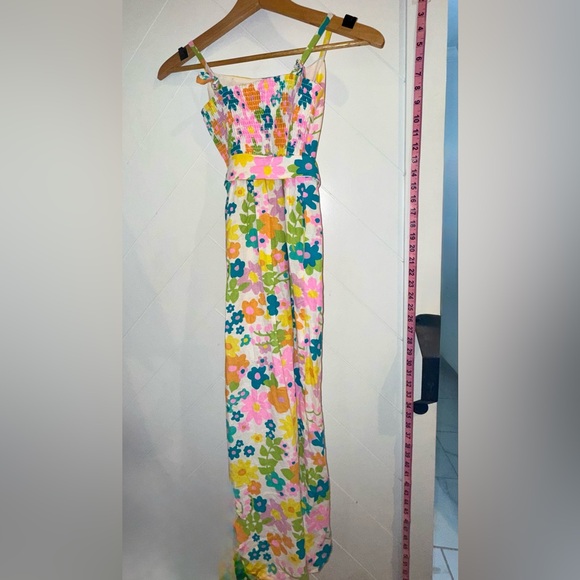 NEW SHOW ME YOUR MUMU amalfi linen coast midi retro floral dress in petal pop XS - Picture 3 of 10